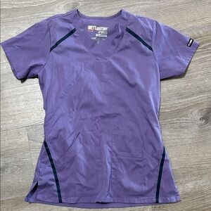 Grey's Anatomy Lavender Scrub Top with Navy Accents